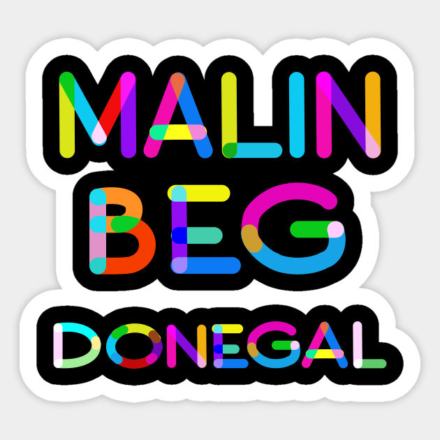 Colorful Malin Beg at Silver Strand Donegal Ireland Sticker by Alex Bleakley